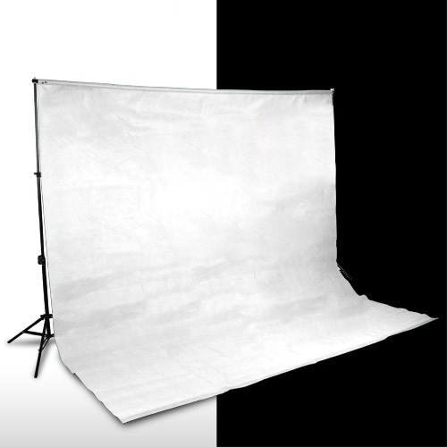 2x Fotografické pozadí 3x3 m bílé a černé, 100% bavlna