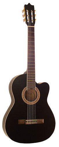 Elektroakustická kytara 4/4 s 4 pásmovým equalizérem, černá