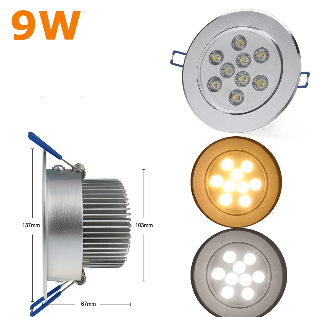 9W LED stropní svítidlo – bodové světlo – teplá bílá