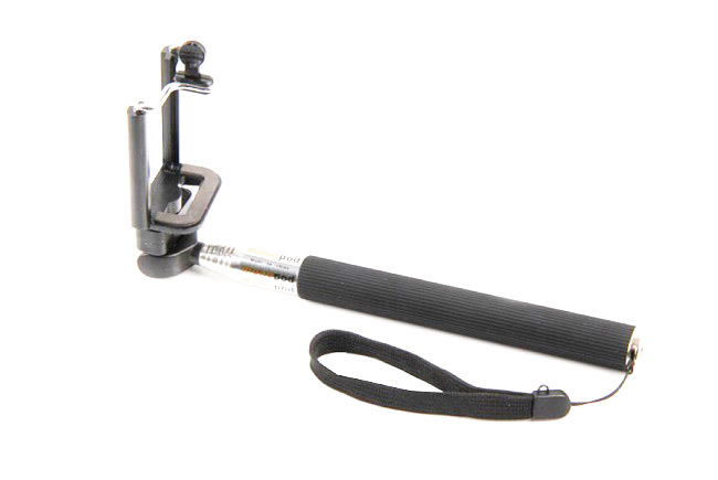 Selfie teleskopický monopod 109 cm s držákem telefonu - černý