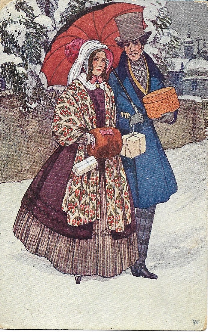 1916 pohlednice J. Wenig - Požehnané vánoce, vyfr. zn. Mi.144 / 10H