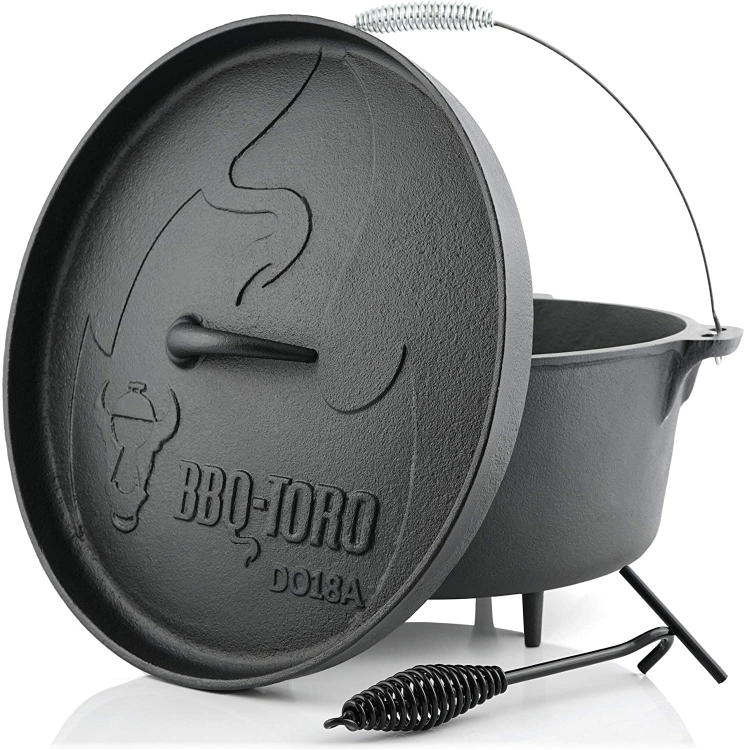 BBQ-Toro Dutch Oven, litinový hrnec pro outdoor, grilování a oheň, 19L
