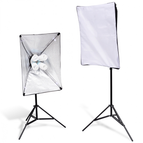 2x Softbox 50x70 cm včetně stativů a 8 ks žárovek 85W