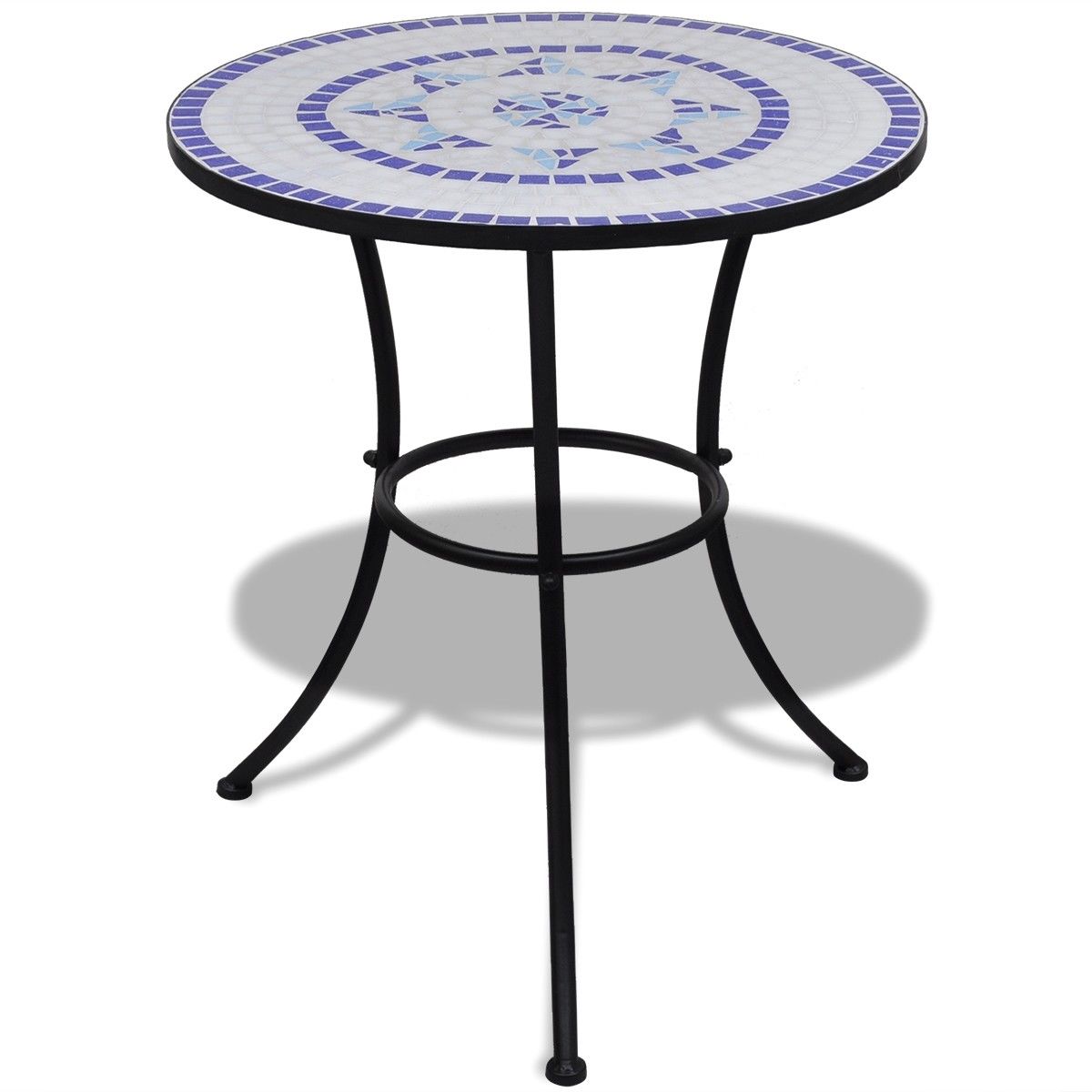 Mozaikový stůl 60 cm, bistro stolek, modro-bílý