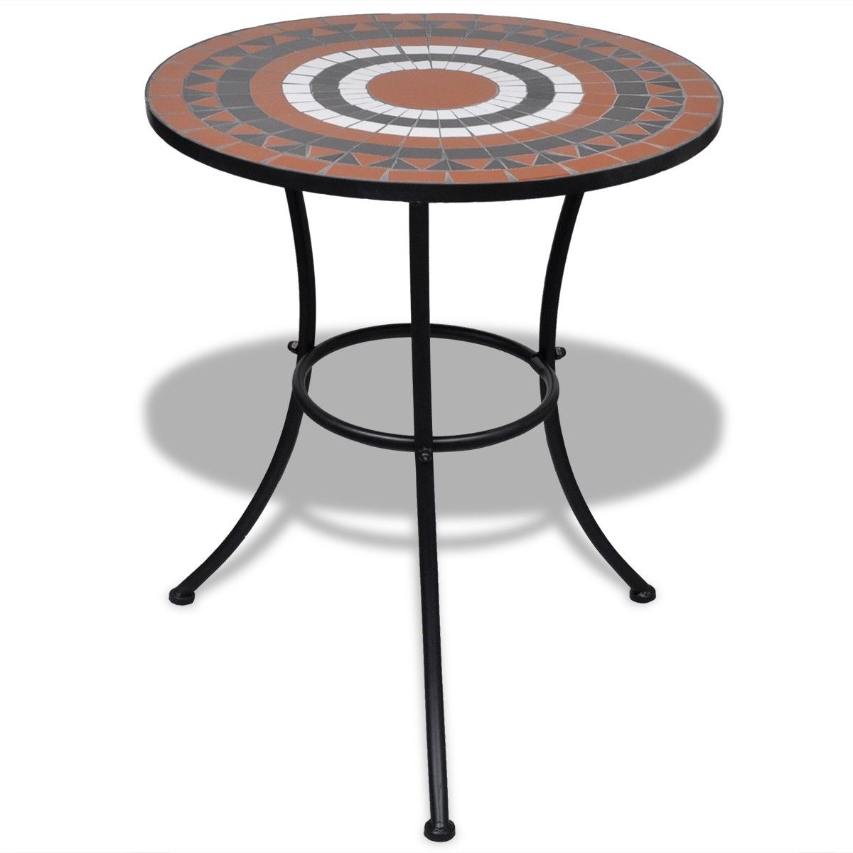 Mozaikový stůl 60 cm, bistro stolek, cihlově-bílý