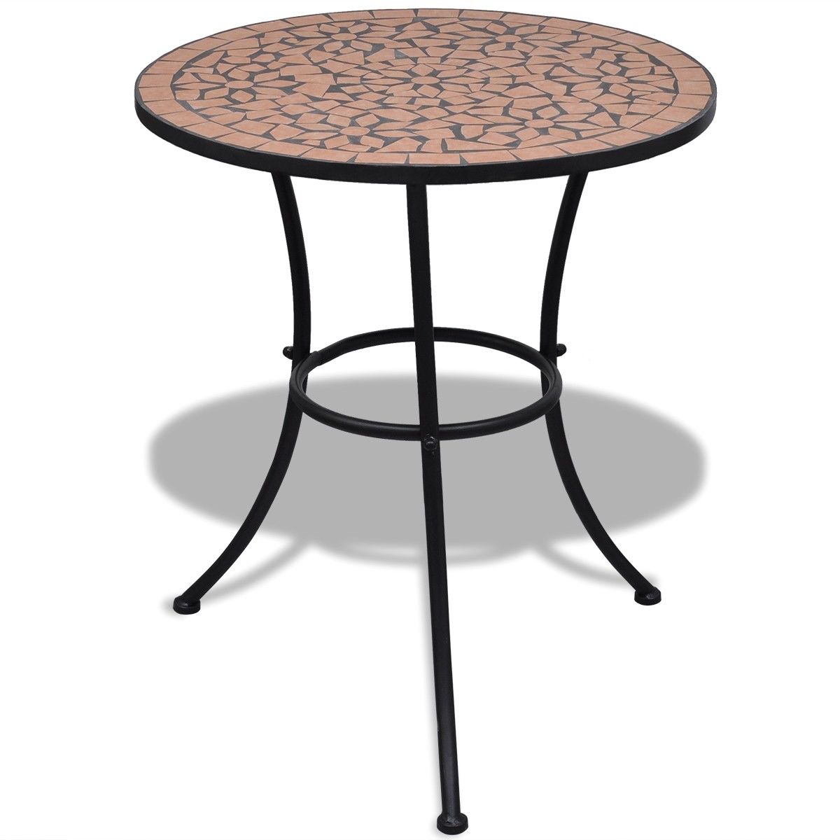 Mozaikový stůl 60 cm, bistro stolek, barva cihlová