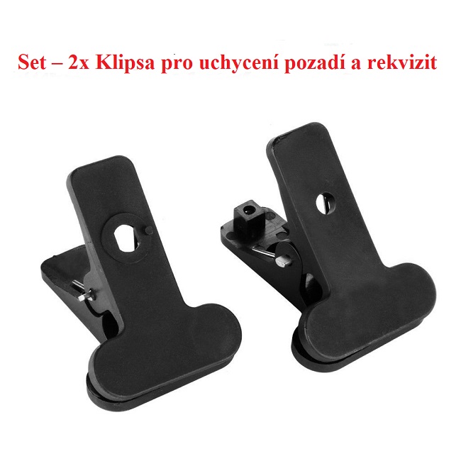 Set – 2x Foto klipsa, svorka pro uchycení pozadí a rekvizit.