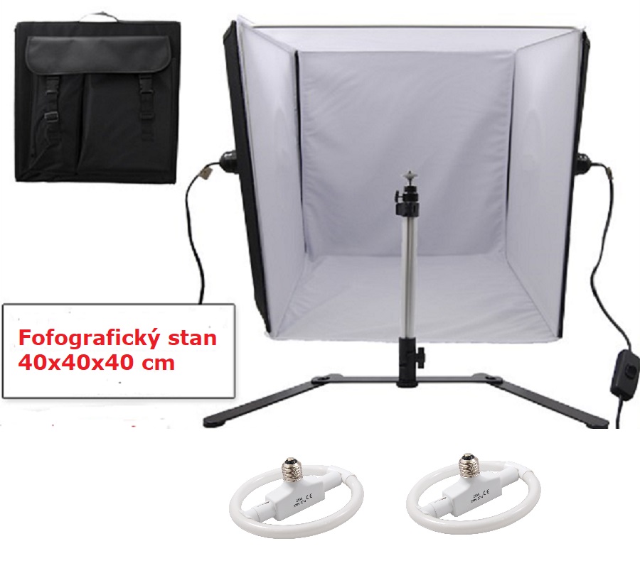 Foto stan 40 cm s vestavěným osvětlením 2x 22W a stativem