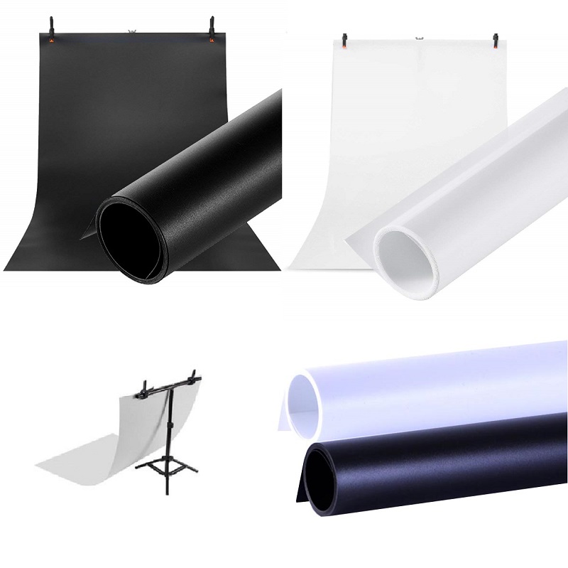 Fotografické pozadí PVC 100 x 200 cm, bílé a černé