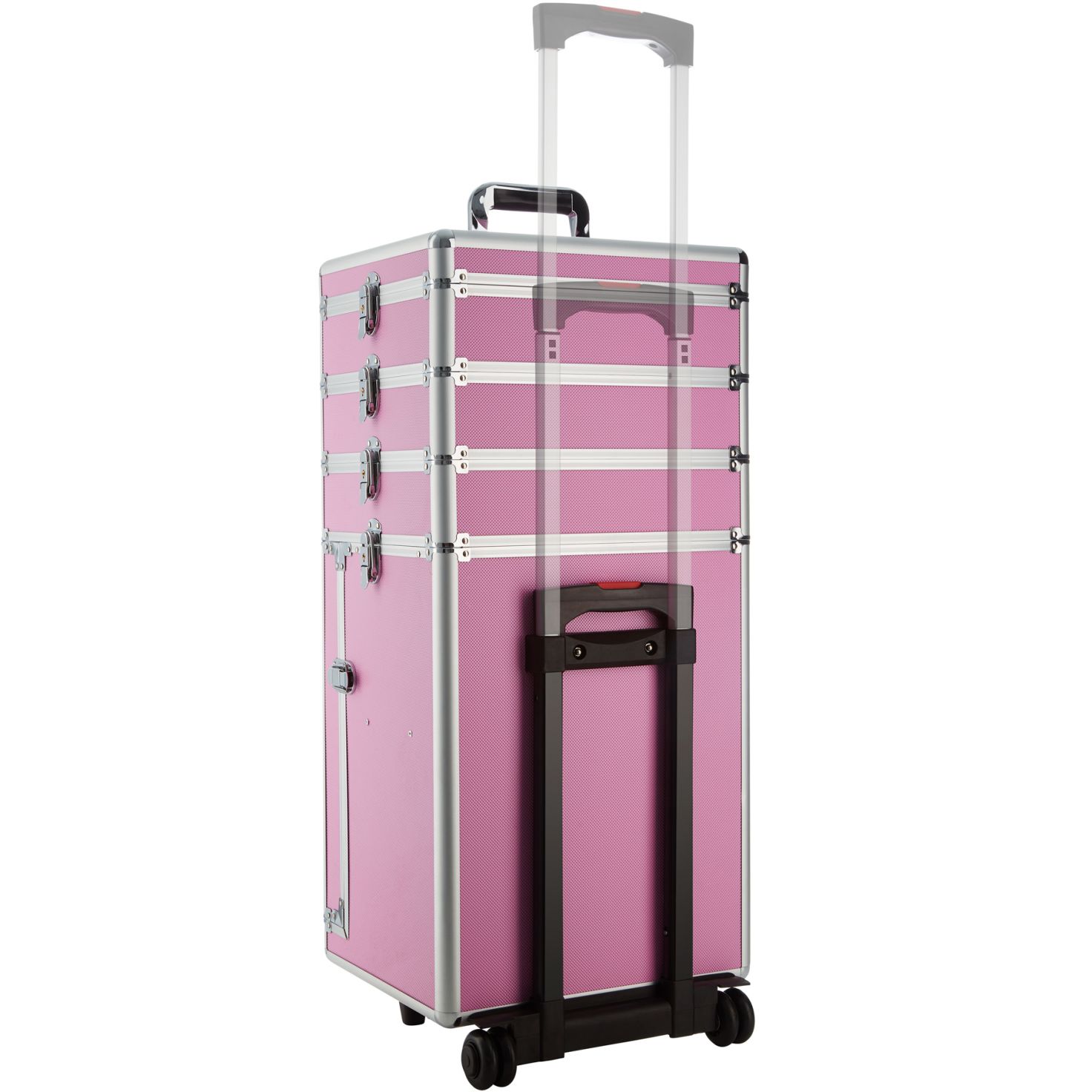 Profesionální hliníkový kosmetický kufřík růžový