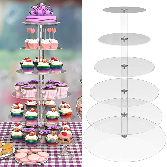 6-patrový kulatý stojan na dorty, zákusky a koláčky
