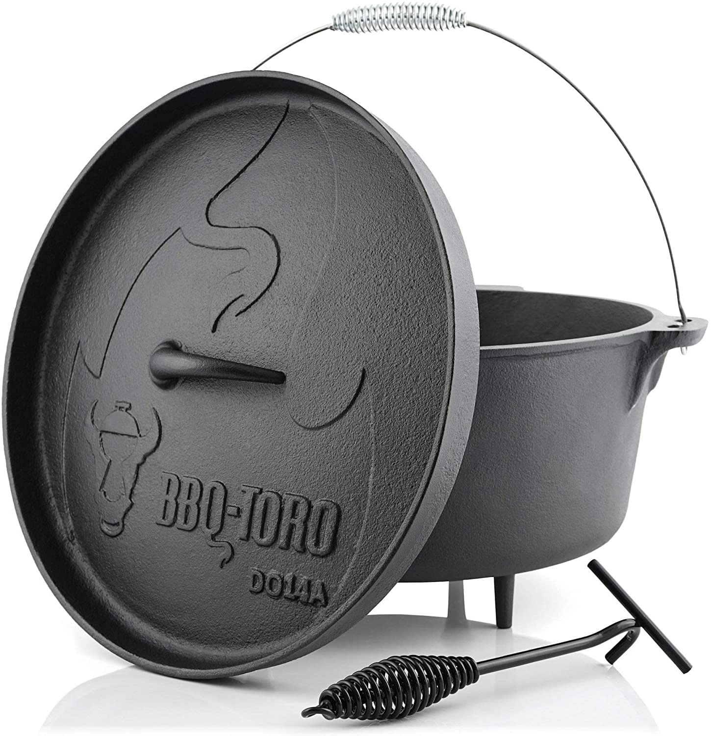 BBQ-Toro Dutch Oven, litinový hrnec pro outdoor, grilování a oheň, 13,3l