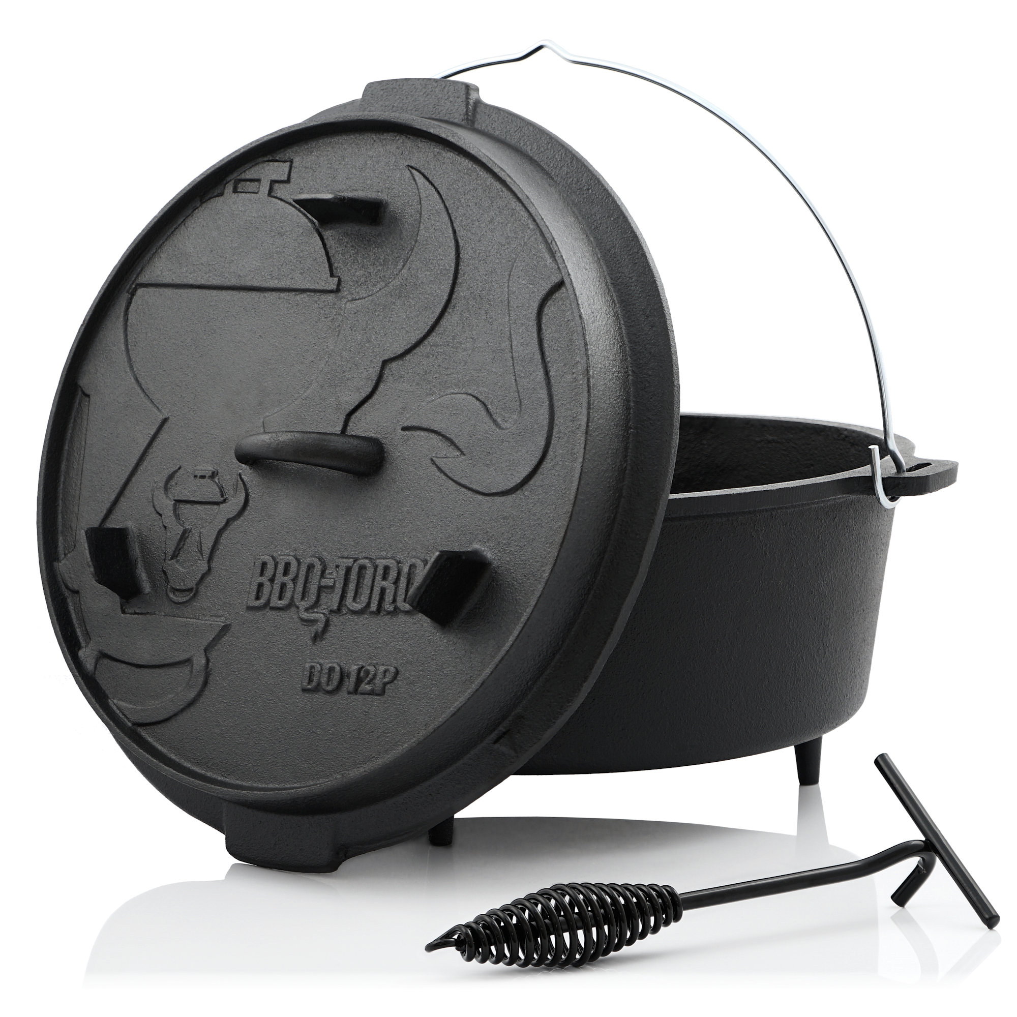 BBQ-Toro Dutch Oven, značkový litinový kastrol, litinový hrnec 13,6 l