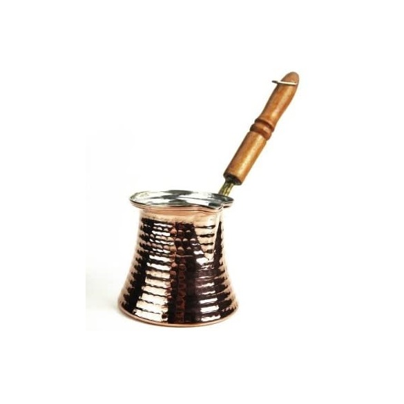 CopperGarden® Moka konvička z pocínované mědi - Džezva s dřevěnou rukojetí