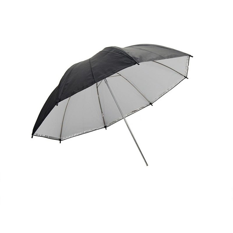 Studiový fotografický odrazový bílý - černý deštník, 83cm 
