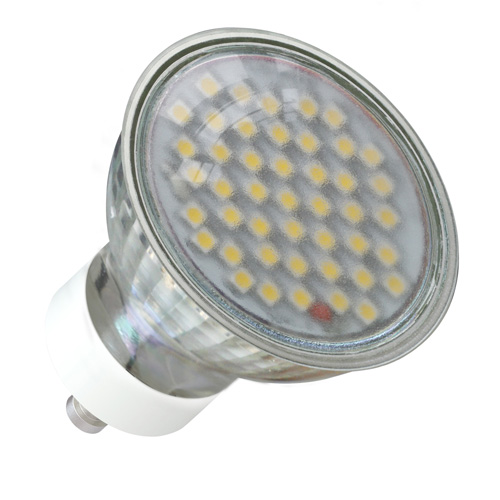 1x 3W LED bodové osvětlení, teplá bílá žárovka Žárovka LED Spotlight GU10 (45SMD) 3W - bílá